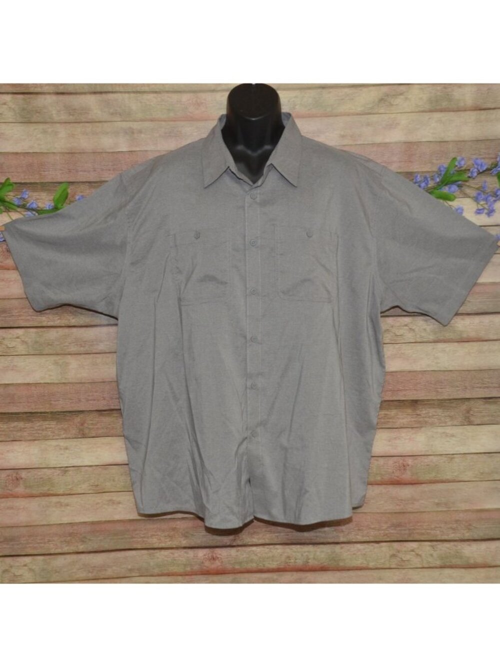 Wrangler Mens Gray Quick Dry Performance Outdoor Fishing Hiking Shirt Size 3XL
